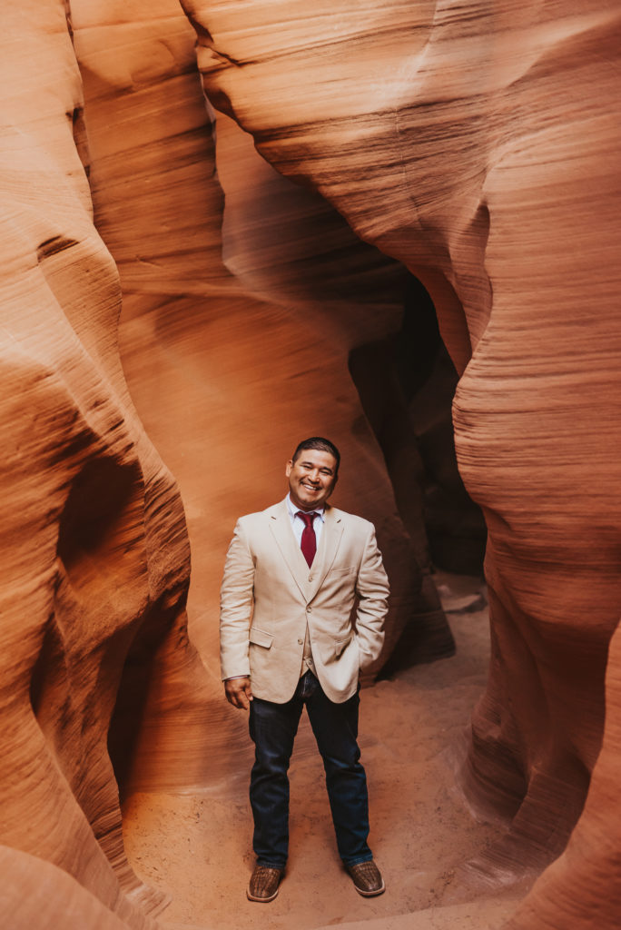 Groom in Slot Canyon