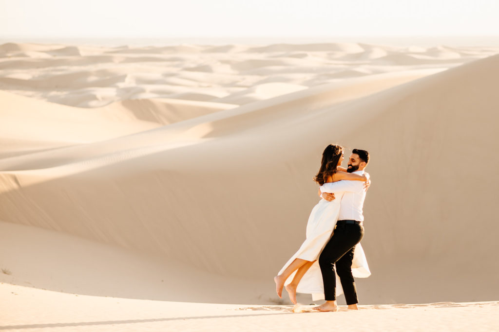 Sand dunes engagement photo session
