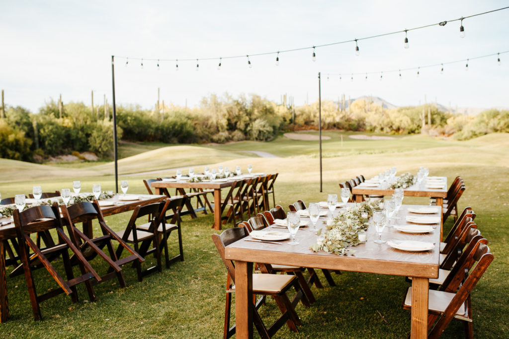 outdoor wedding reception in Arizona