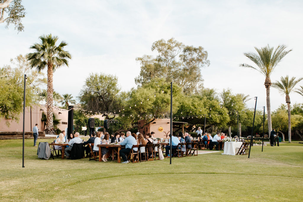 intimate outdoor wedding reception in Arizona