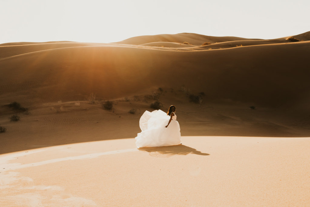 Sand Dunes Elopement White Dress