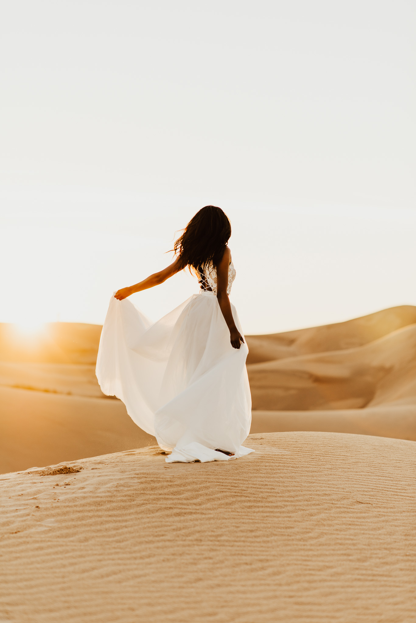 Bride at the sand dunes